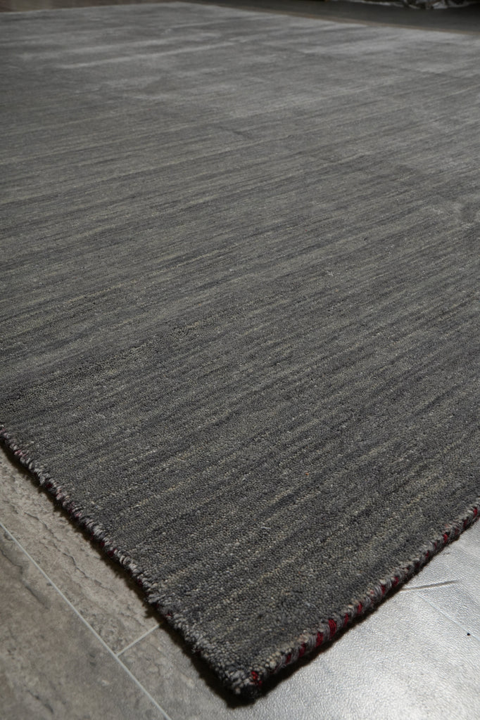 9 x 11.9 Handmade Wool Modern Rug Plain Gray Green New Imported #F-3302