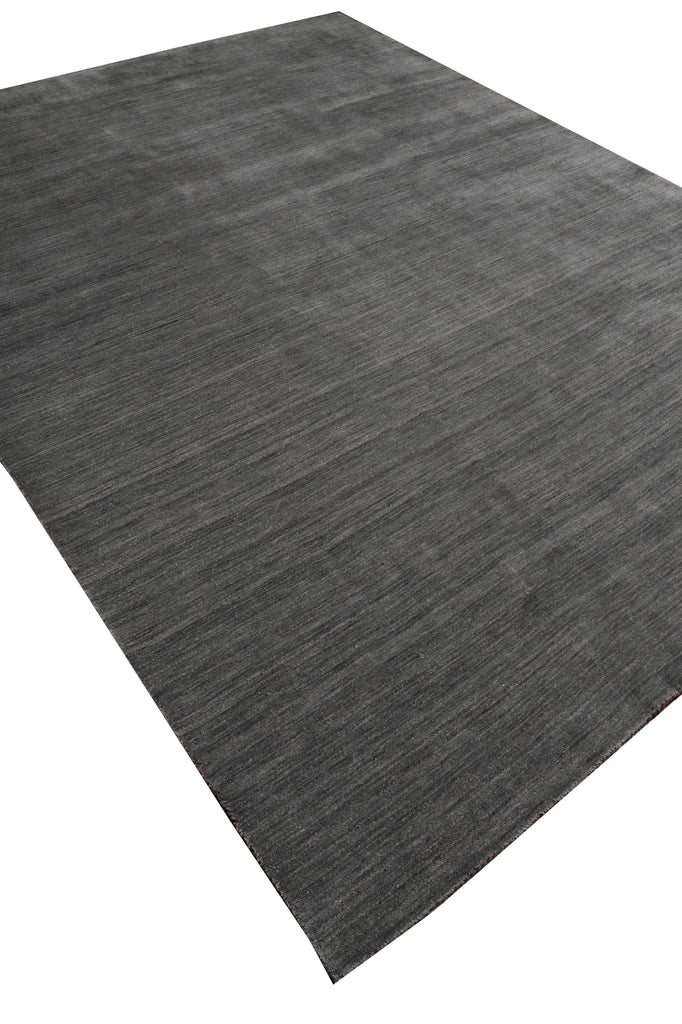 9 x 11.9 Handmade Wool Modern Rug Plain Gray Green New Imported #F-3302