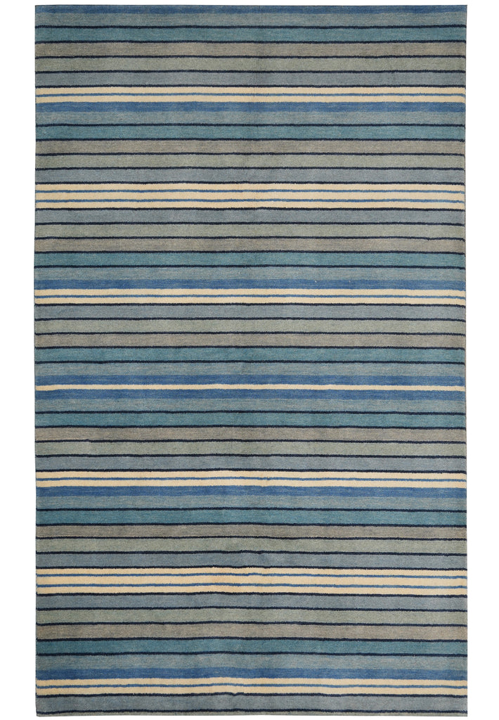 5 X 8 Blue Handmade Contemporary Rug #b-70586