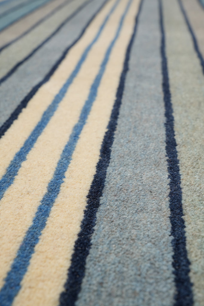 5 X 8 Blue Handmade Contemporary Rug #b-70586