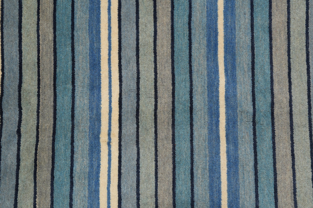 5 X 8 Blue Handmade Contemporary Rug #b-70586