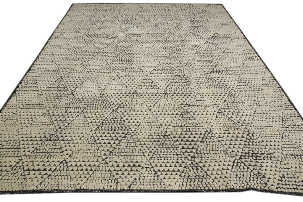 10 x 14 Contemporary Handmade Raised Wool Pile Rug #F-3303