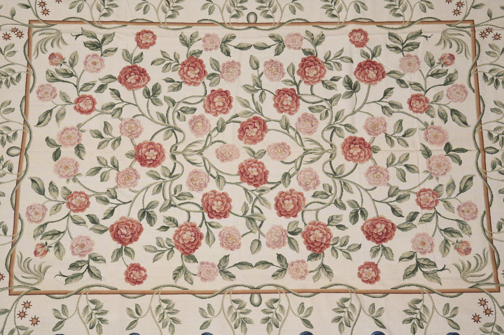 9.3 x 12.3 Flat Weave Aubusson Rug Engish Garden #F-3040