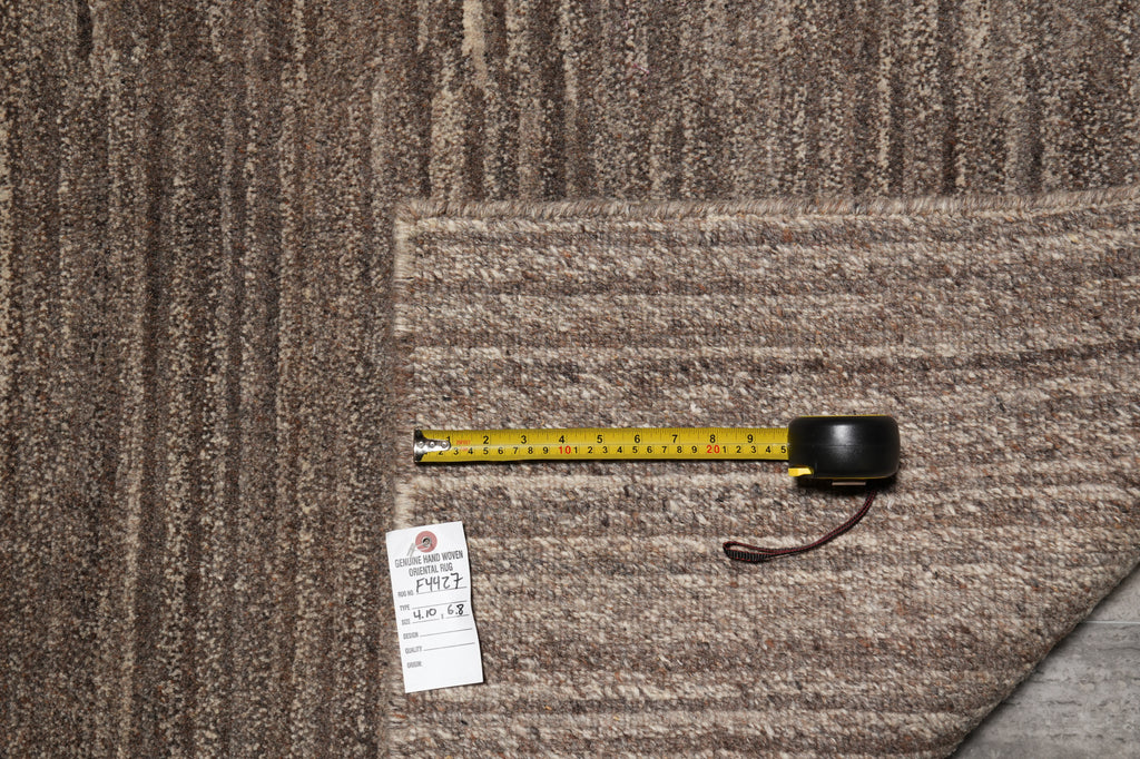 5 X 6.8 Modern Brown Hanmade Rug #F-4427