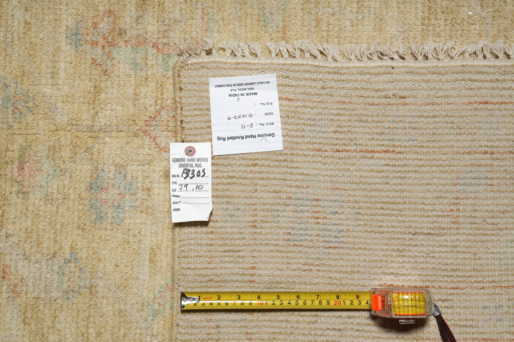 8 x 10 New Handmade Wool Modern Transitional Oushak Rug Happy Neutral Beige Gold #F-3305
