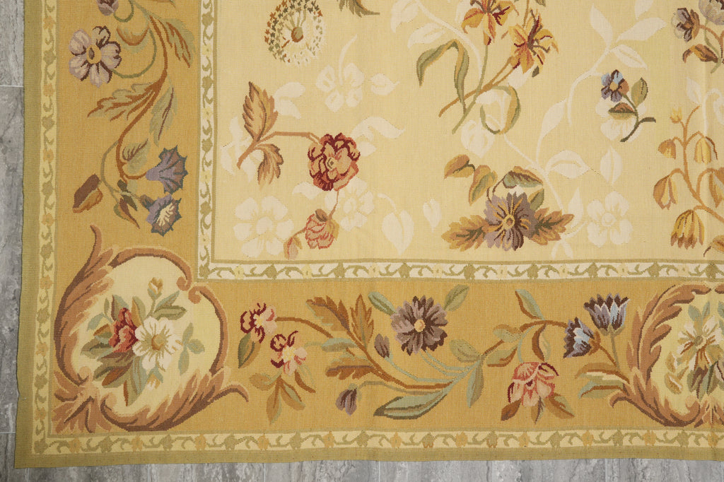 8 x 10 Flat Weave French Country Aubusson Rug #PIX-12387