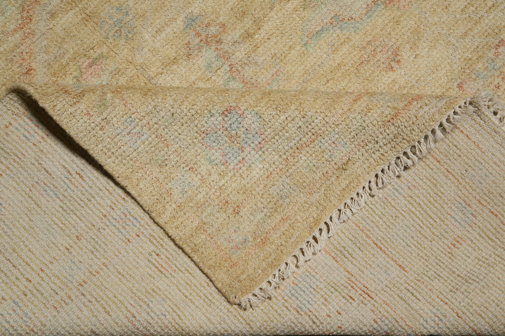 8 x 10 New Handmade Wool Modern Transitional Oushak Rug Happy Neutral Beige Gold #F-3305