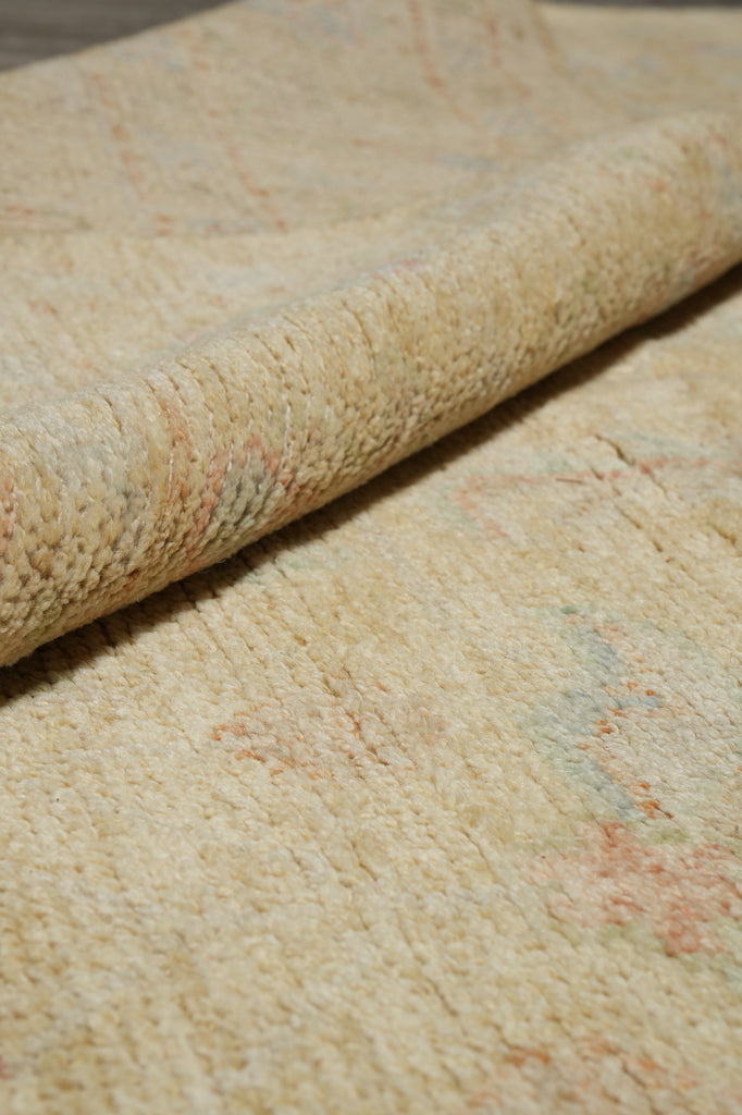 8 x 10 New Handmade Wool Modern Transitional Oushak Rug Happy Neutral Beige Gold #F-3305