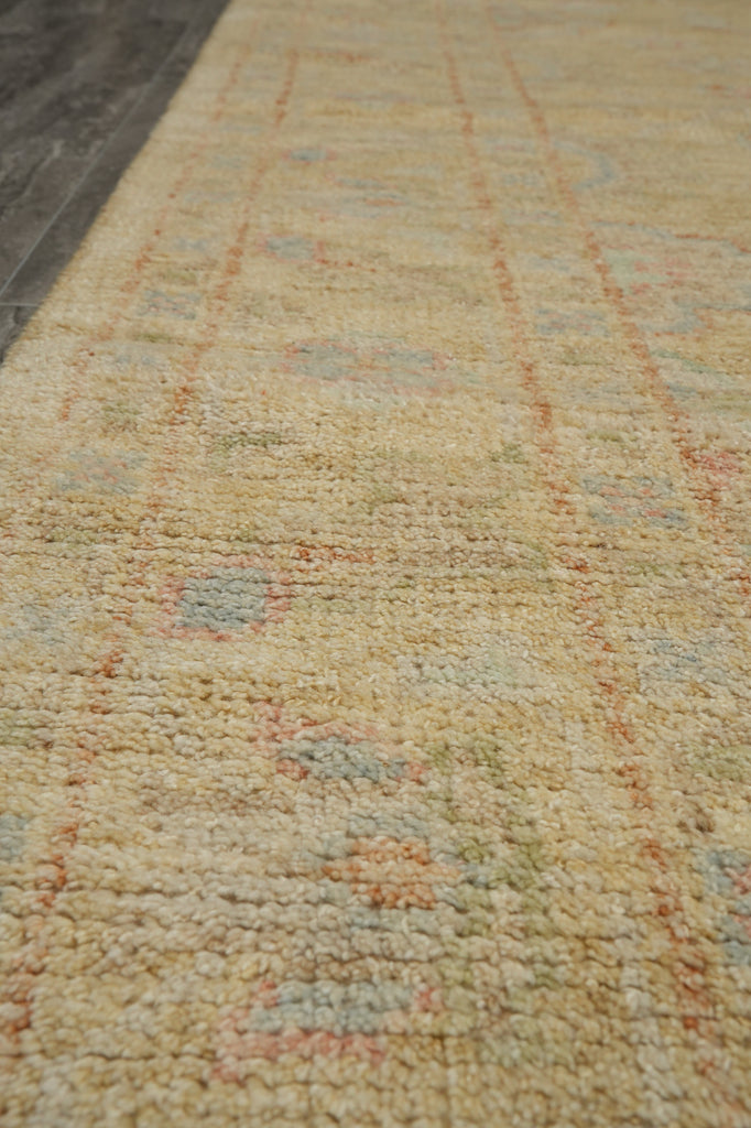 8 x 10 New Handmade Wool Modern Transitional Oushak Rug Happy Neutral Beige Gold #F-3305
