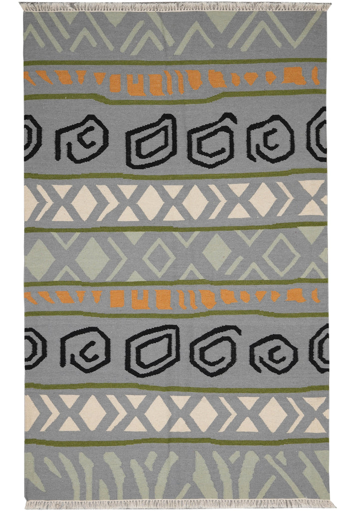 5 x 8 Kilim Dhurry Handmade India Carpet #F-4419