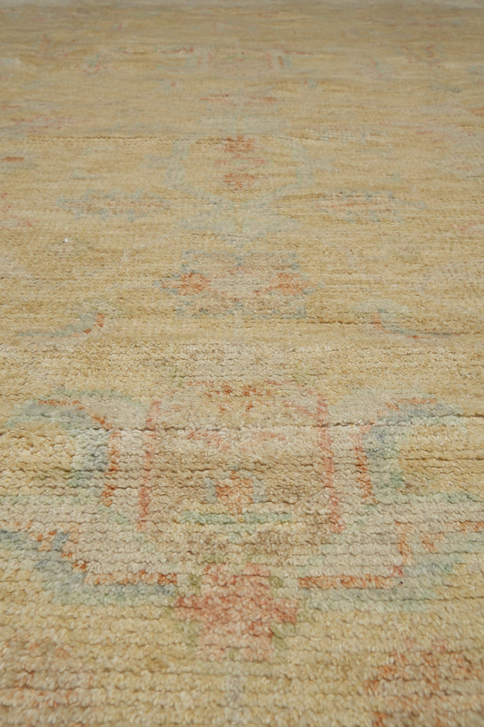 8 x 10 New Handmade Wool Modern Transitional Oushak Rug Happy Neutral Beige Gold #F-3305