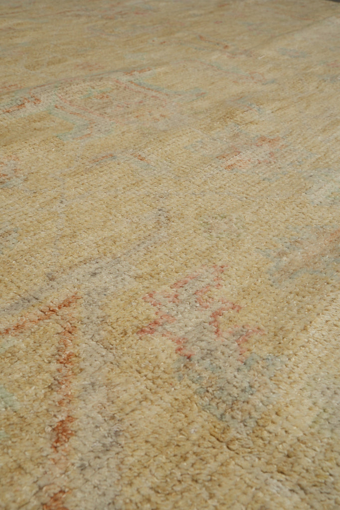 8 x 10 New Handmade Wool Modern Transitional Oushak Rug Happy Neutral Beige Gold #F-3305