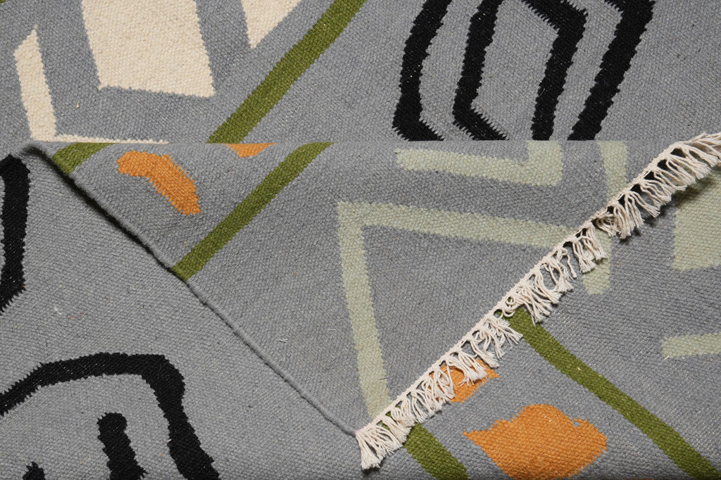 5 x 8 Kilim Dhurry Handmade India Carpet #F-4419