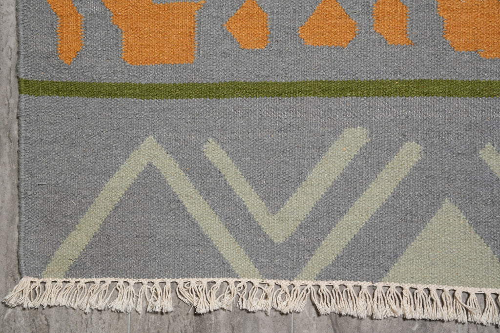 5 x 8 Kilim Dhurry Handmade India Carpet #F-4419