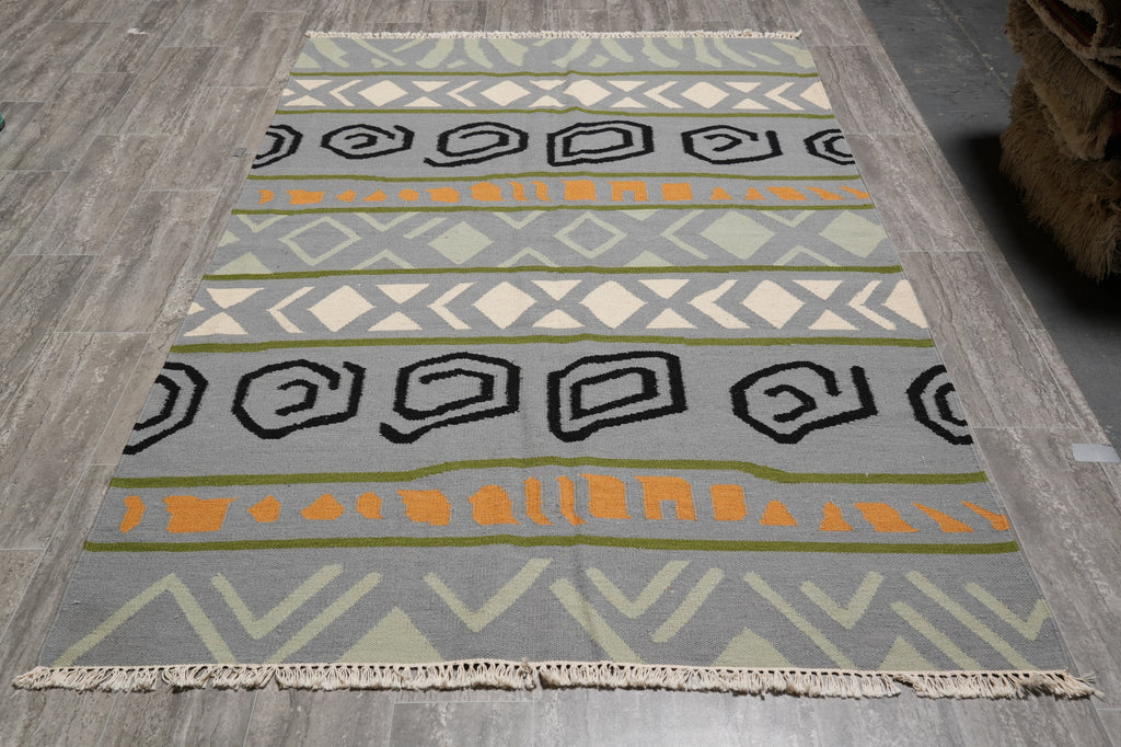 5 x 8 Kilim Dhurry Handmade India Carpet #F-4419