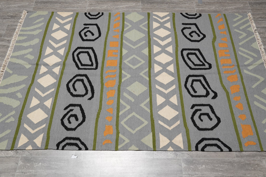 5 x 8 Kilim Dhurry Handmade India Carpet #F-4419