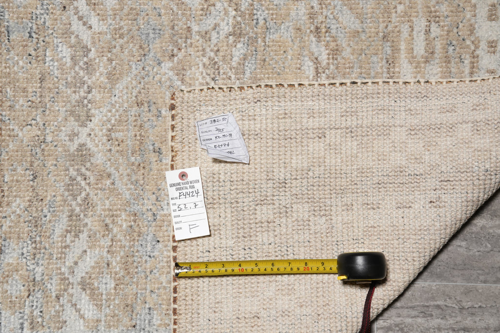 5.2 x 7 New Handmade Agra Modern Wool Rug #F-4424