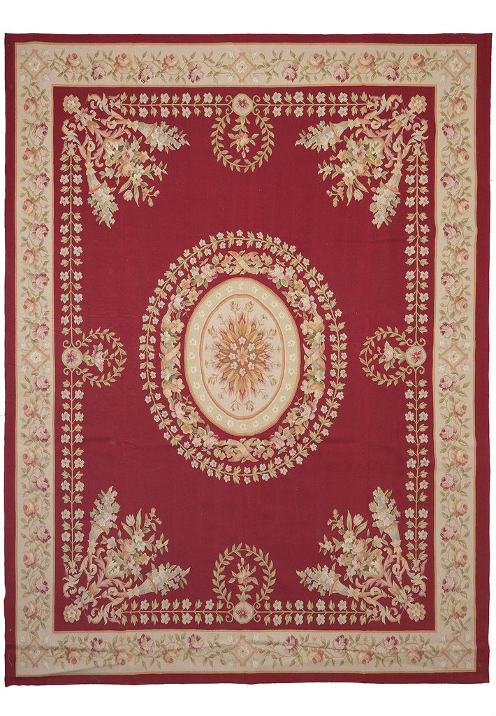 9 x 12 Flt Weave French Aubusson Rug #PIX-754
