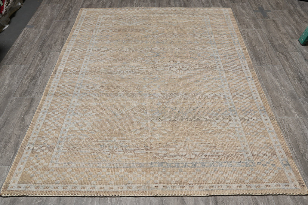 5.2 x 7 New Handmade Agra Modern Wool Rug #F-4424
