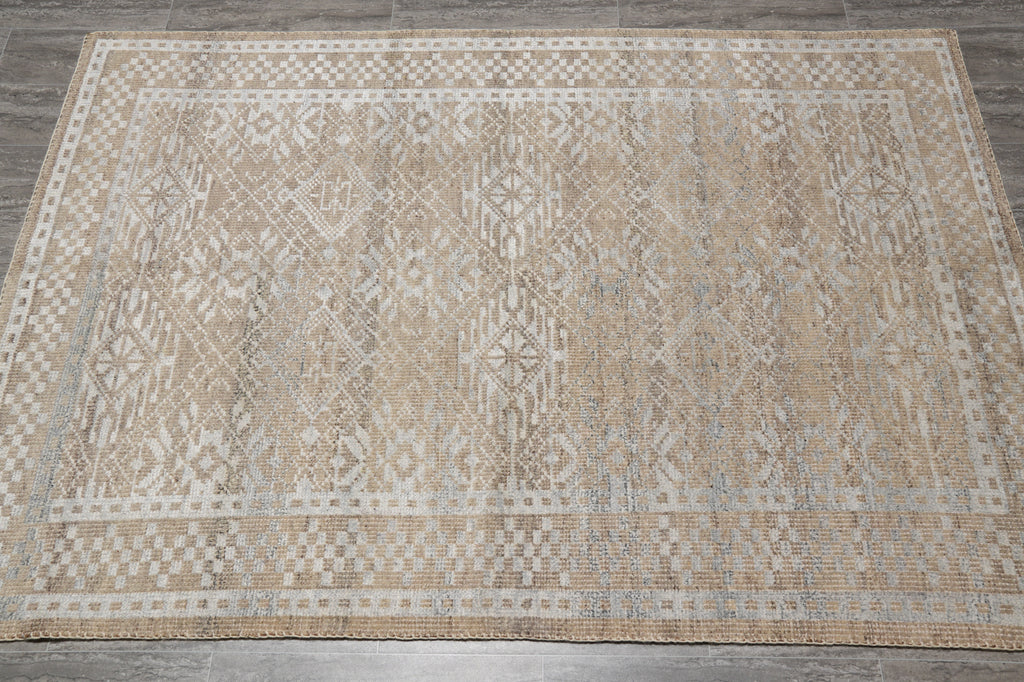 5.2 x 7 New Handmade Agra Modern Wool Rug #F-4424