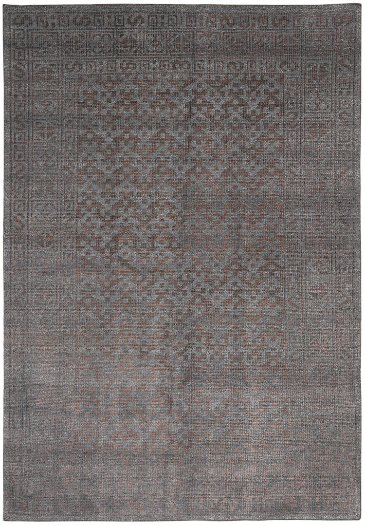 5.3 X 7.6 Gray Brown Handmade Modern Wool Carpet #F-4422