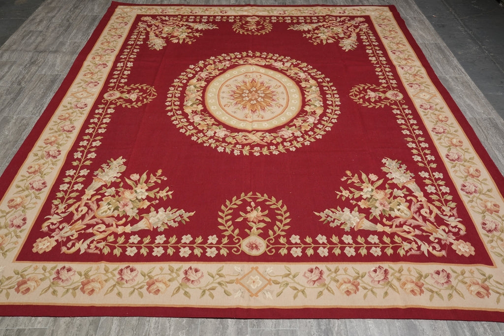 9 x 12 Flt Weave French Aubusson Rug #PIX-754