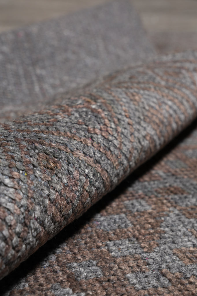 5.3 X 7.6 Gray Brown Handmade Modern Wool Carpet #F-4422