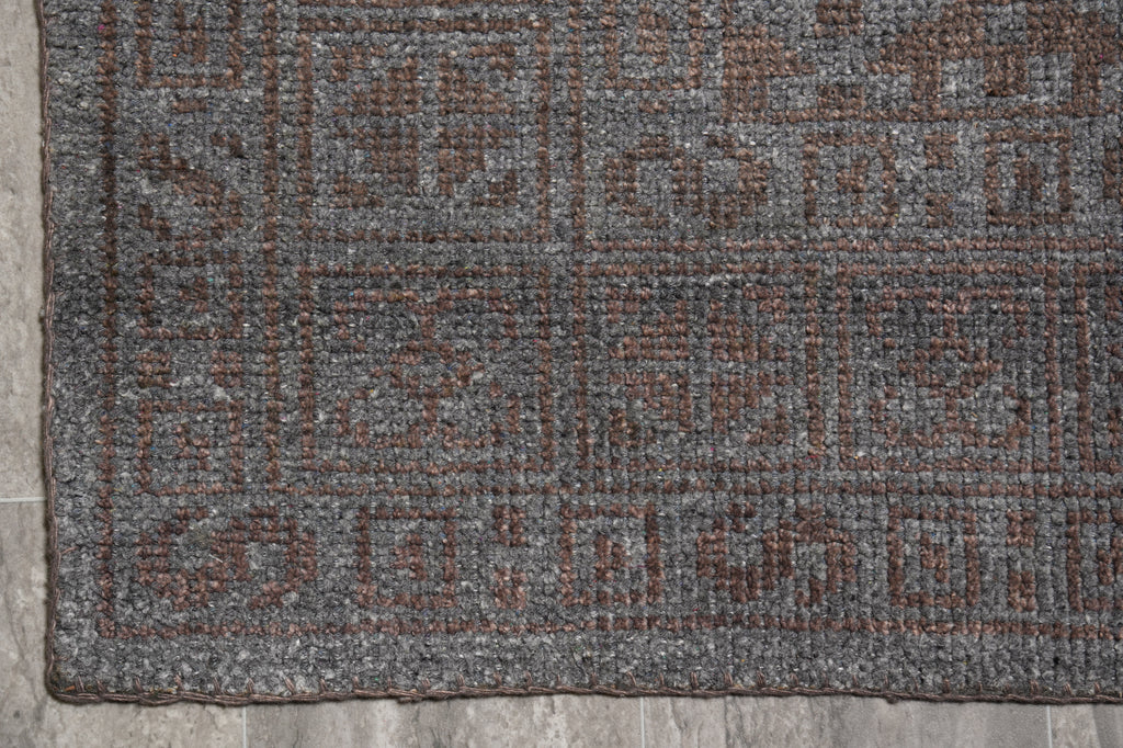 5.3 X 7.6 Gray Brown Handmade Modern Wool Carpet #F-4422