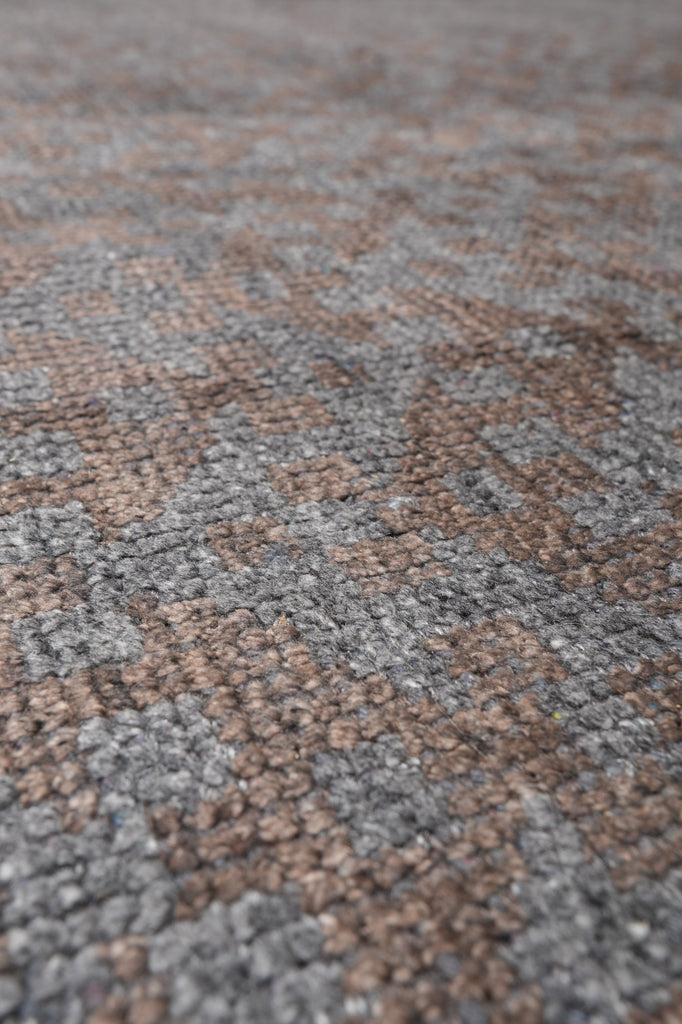 5.3 X 7.6 Gray Brown Handmade Modern Wool Carpet #F-4422