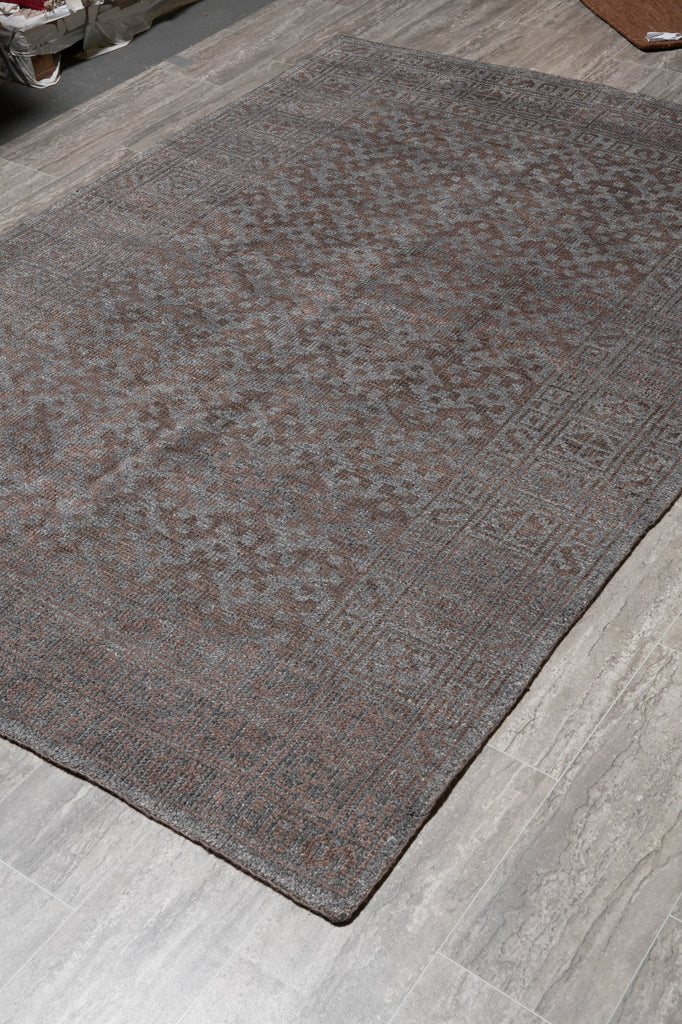 5.3 X 7.6 Gray Brown Handmade Modern Wool Carpet #F-4422