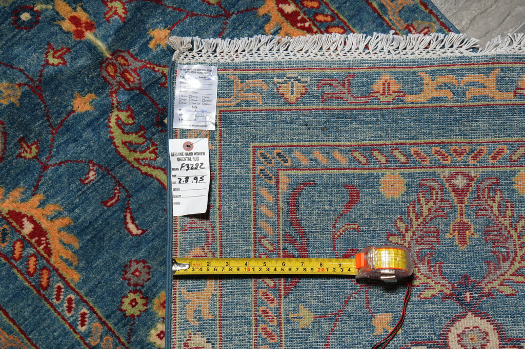 2.8 x 10 Feet Runner Afghan Kazak Wool Carpet #F-3282