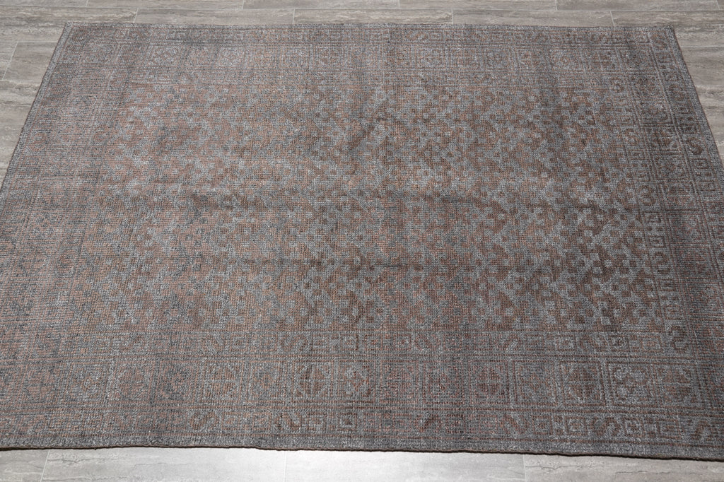5.3 X 7.6 Gray Brown Handmade Modern Wool Carpet #F-4422
