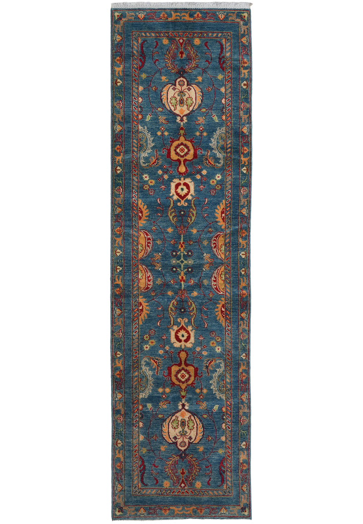 2.8 x 10 Feet Runner Afghan Kazak Wool Carpet #F-3282
