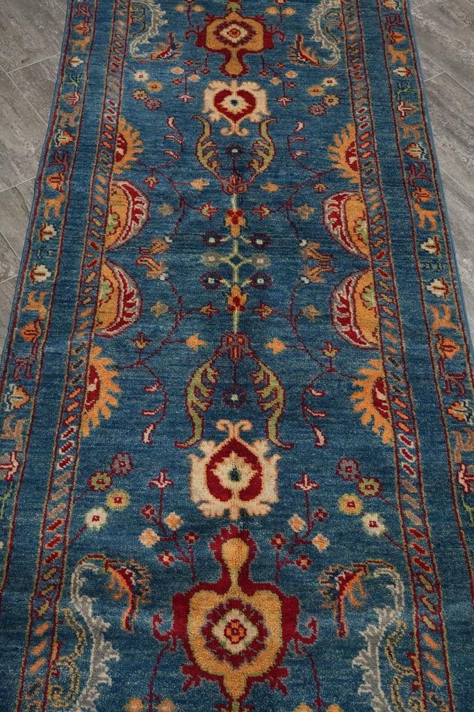 2.8 x 10 Feet Runner Afghan Kazak Wool Carpet #F-3282