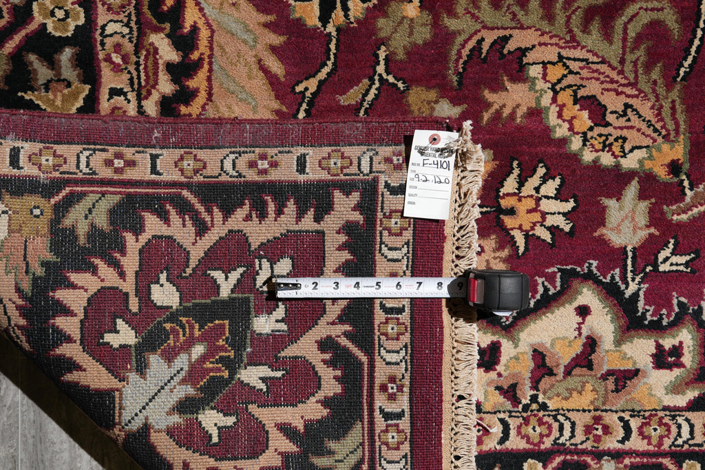 9 x 12 Quality Jaipur Rug Handmade Wool Burgundy Black #F-4101