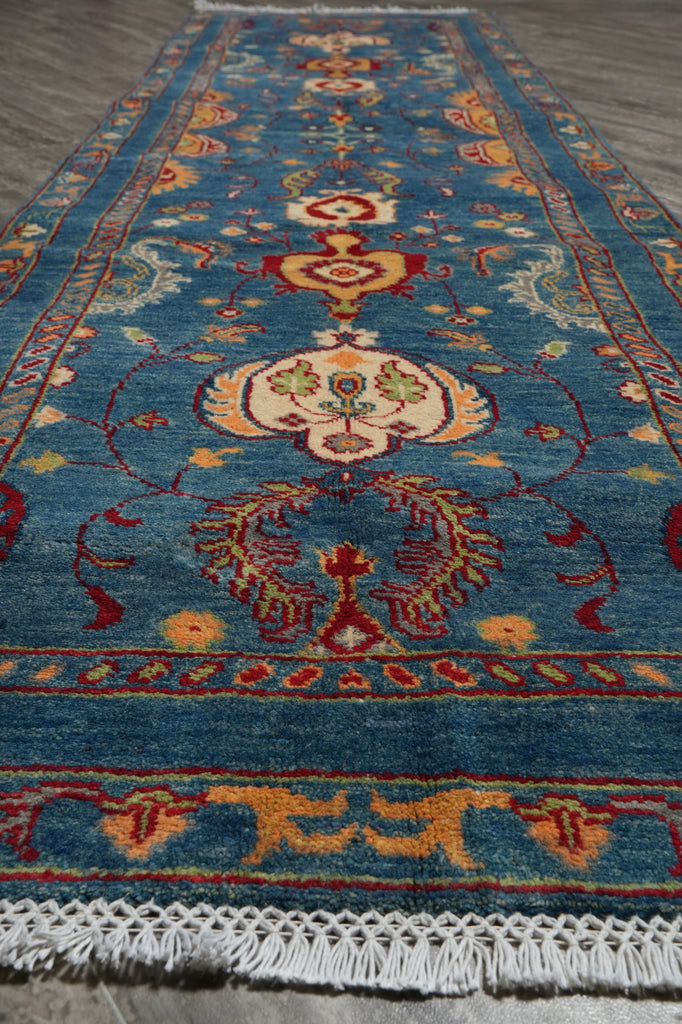 2.8 x 10 Feet Runner Afghan Kazak Wool Carpet #F-3282