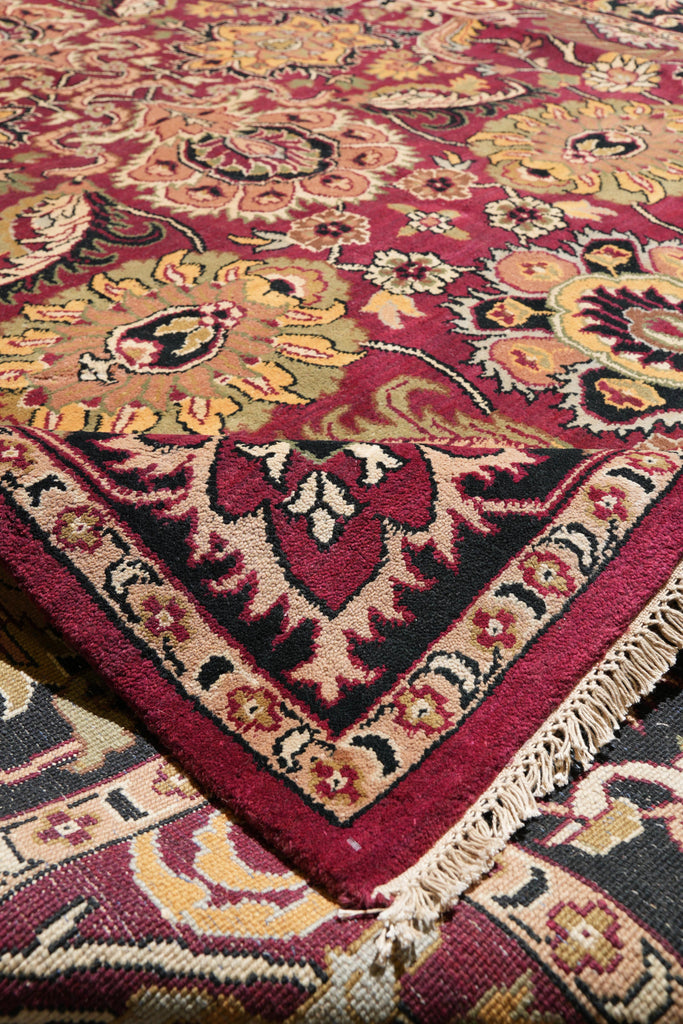 9 x 12 Quality Jaipur Rug Handmade Wool Burgundy Black #F-4101