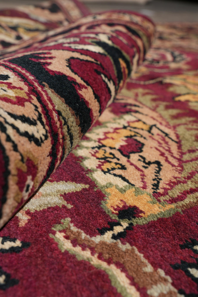 9 x 12 Quality Jaipur Rug Handmade Wool Burgundy Black #F-4101