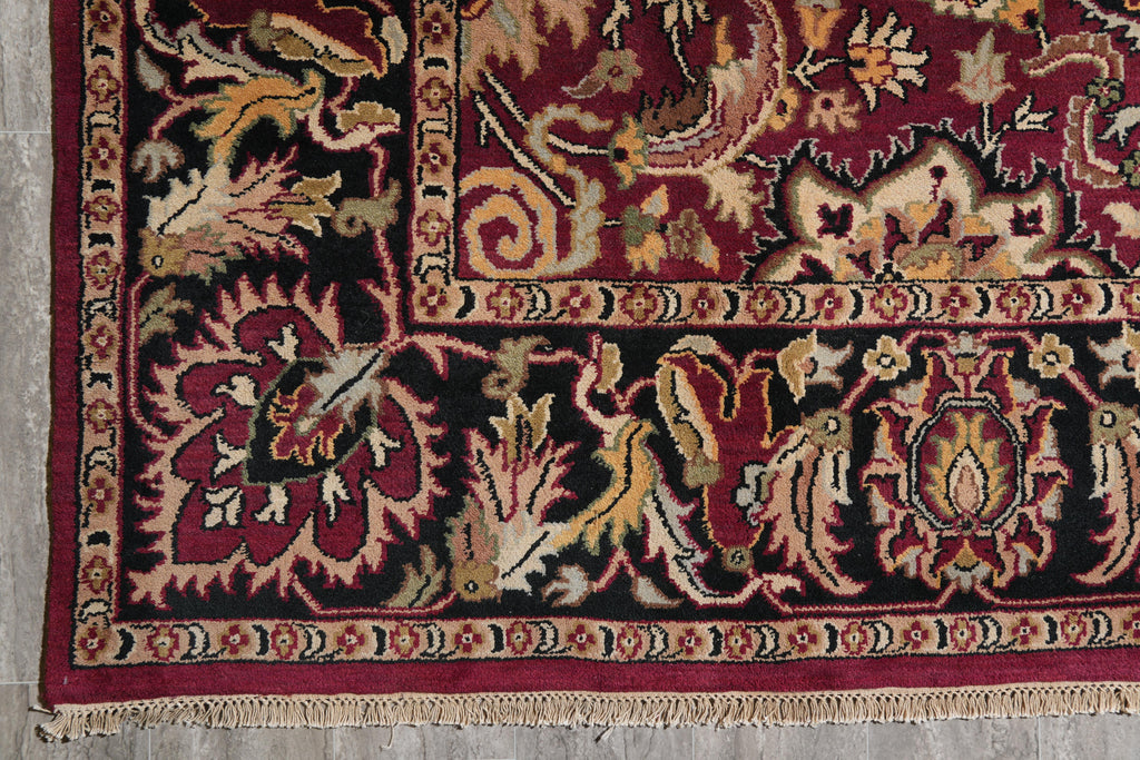9 x 12 Quality Jaipur Rug Handmade Wool Burgundy Black #F-4101