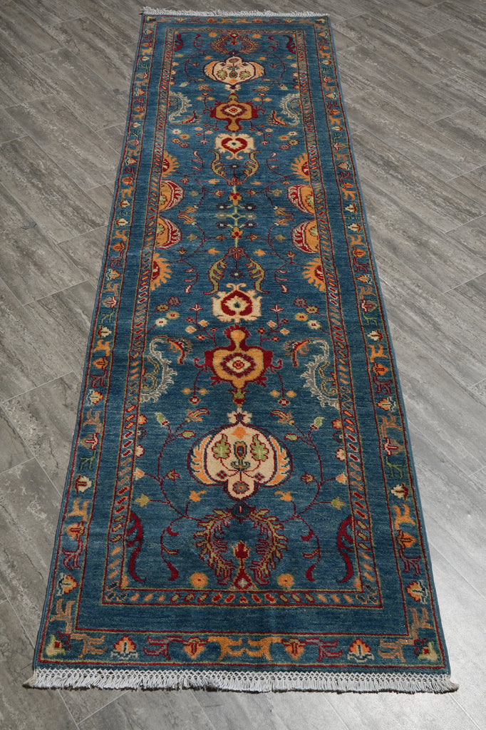 2.8 x 10 Feet Runner Afghan Kazak Wool Carpet #F-3282