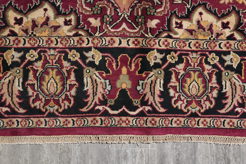 9 x 12 Quality Jaipur Rug Handmade Wool Burgundy Black #F-4101
