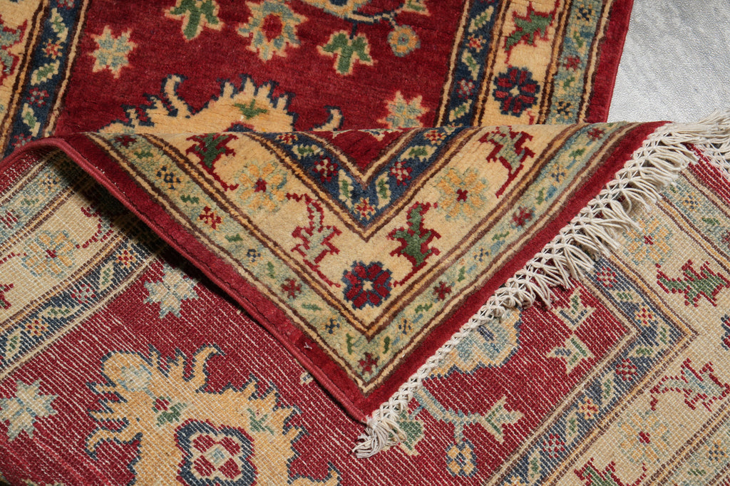 2 x 6 Feet Small Runner Afghan Kazak Wool Rug #F-3285