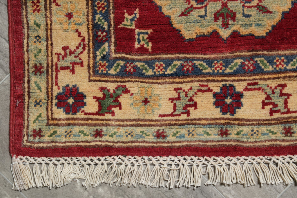 2 x 6 Feet Small Runner Afghan Kazak Wool Rug #F-3285