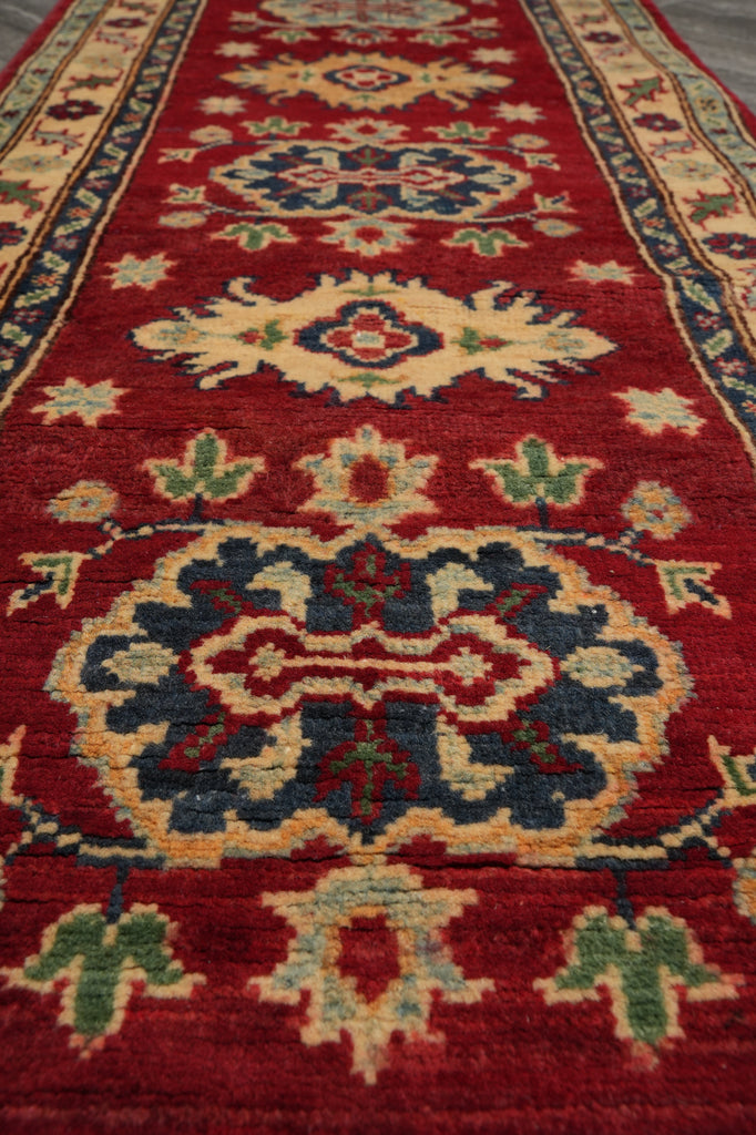 2 x 6 Feet Small Runner Afghan Kazak Wool Rug #F-3285