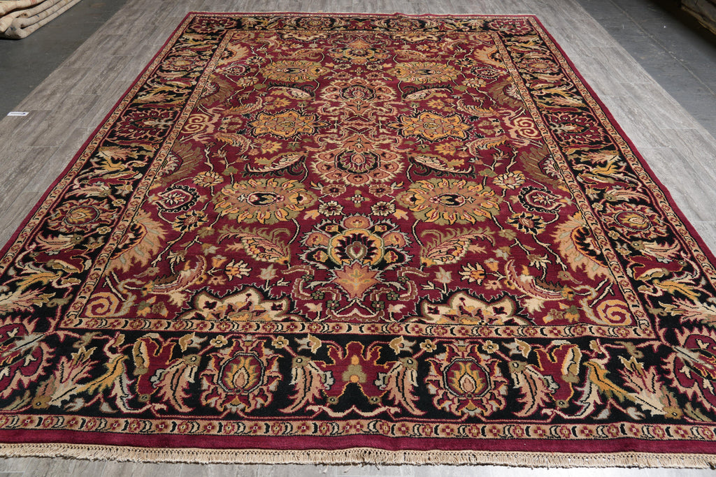 9 x 12 Quality Jaipur Rug Handmade Wool Burgundy Black #F-4101