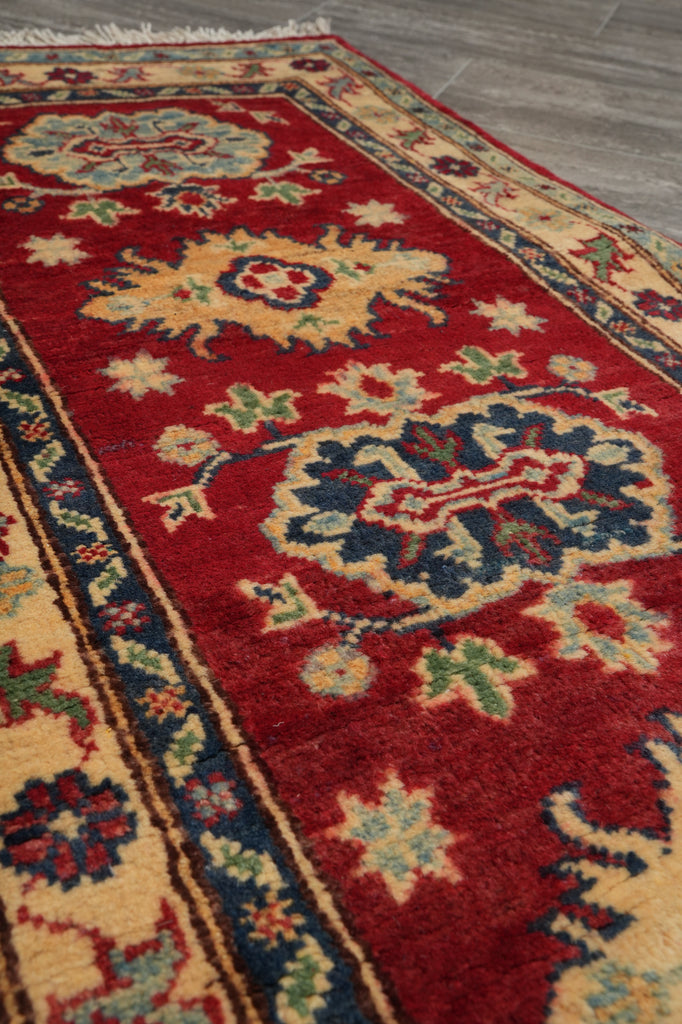 2 x 6 Feet Small Runner Afghan Kazak Wool Rug #F-3285