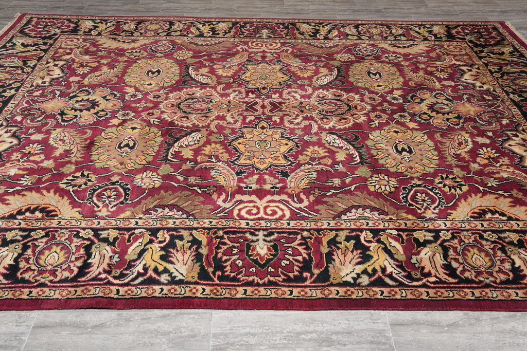 9 x 12 Quality Jaipur Rug Handmade Wool Burgundy Black #F-4101