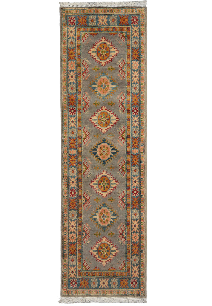 2 x 7 Narrow Runner Afghan Kazak Wool Carpet #F-3286