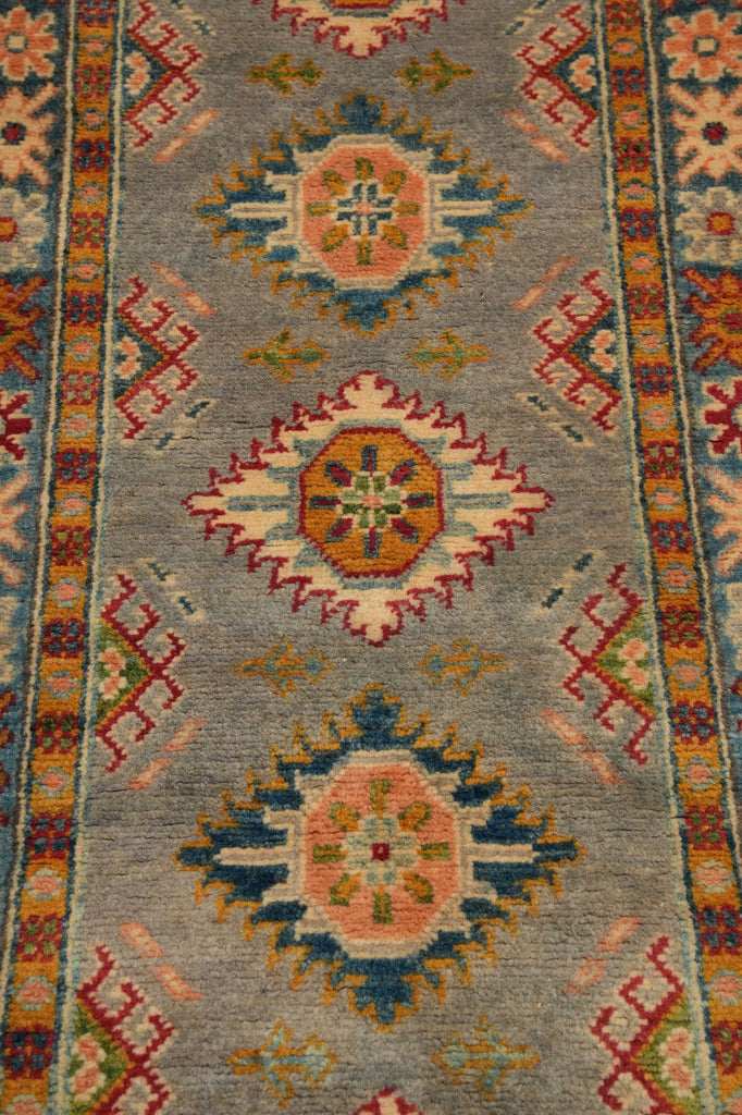 2 x 7 Narrow Runner Afghan Kazak Wool Carpet #F-3286