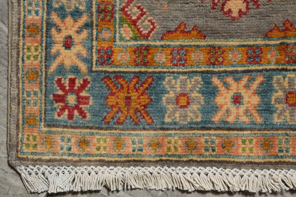 2 x 7 Narrow Runner Afghan Kazak Wool Carpet #F-3286